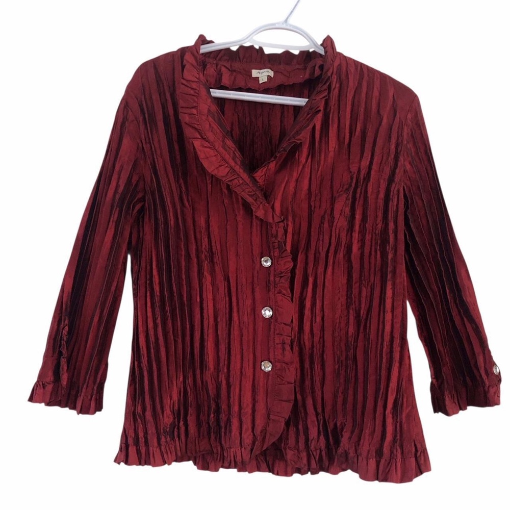 Red gothic style ruffle blouse